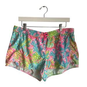 Lilly Pulitzer Luxletic Nylon Coral Run Around Shorts size Large